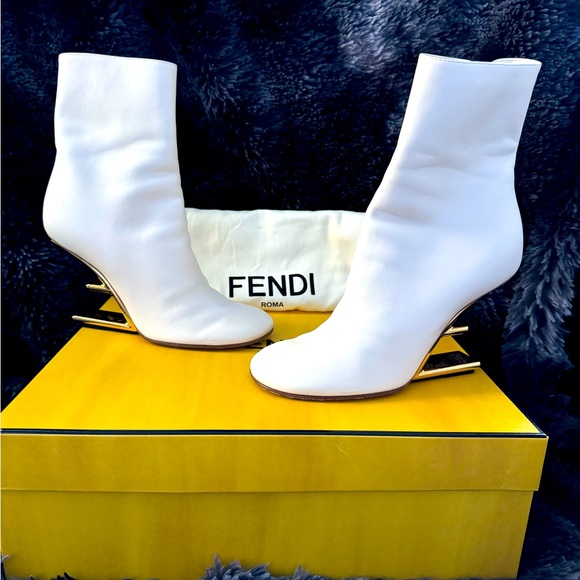 fendi F Heeled Ankle Boot - Picture 1 of 6